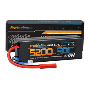 Powerhobby 3s 11.1V 5200mah 50c Lipo Battery W REDCAT 4.0mm Plug Hard Case