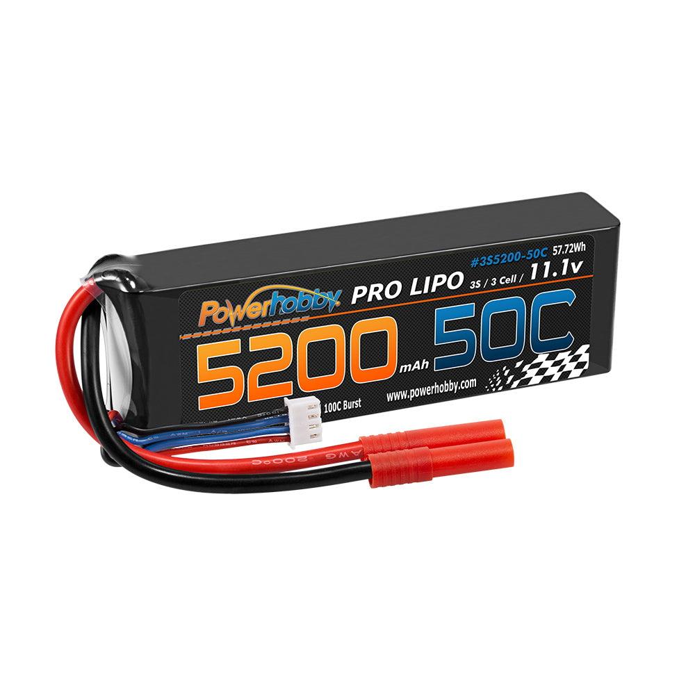 Powerhobby 3s 11.1V 5200mah 50c Lipo Battery W REDCAT 4.0mm Plug