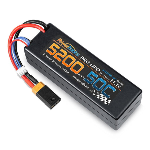 Powerhobby 3s 11.1V 5200mah 50c Lipo Battery Hardcase XT60 Plug w Adapter