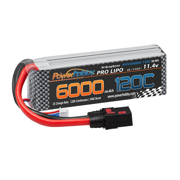 Powerhobby 3s 11.4V 6000mah 120c Graphne + HV Lipo Battery w QS8 Plug 8AWG Wire