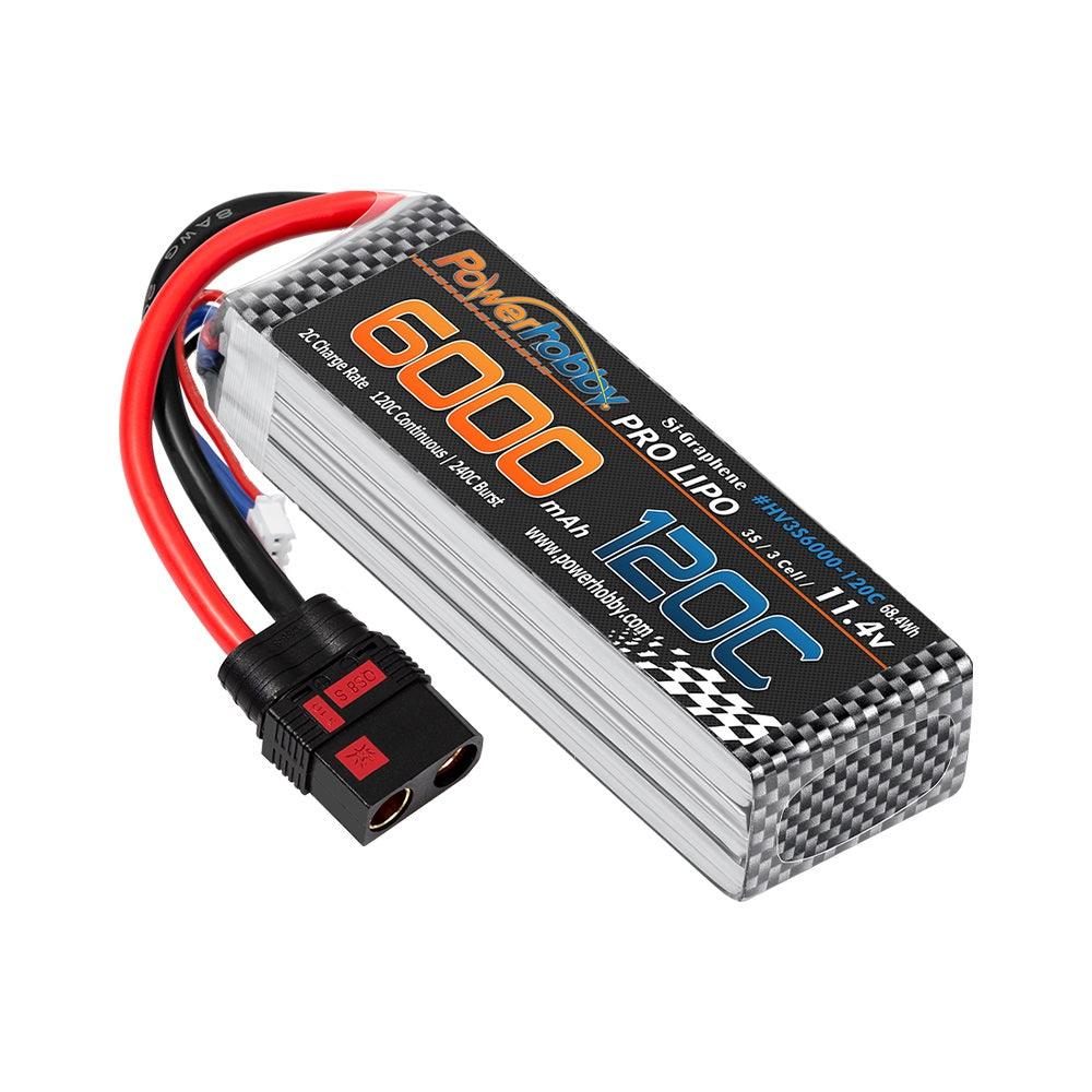 Powerhobby 3s 11.4V 6000mah 120c Graphne + HV Lipo Battery w QS8 Plug 8AWG Wire