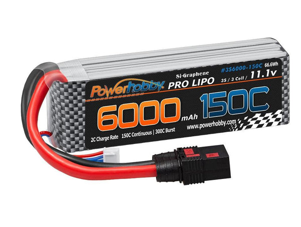 Powerhobby XTREME 3S 11.1V 6000mah 150c-300C Lipo Battery W QS8 8AWG A3-Cell