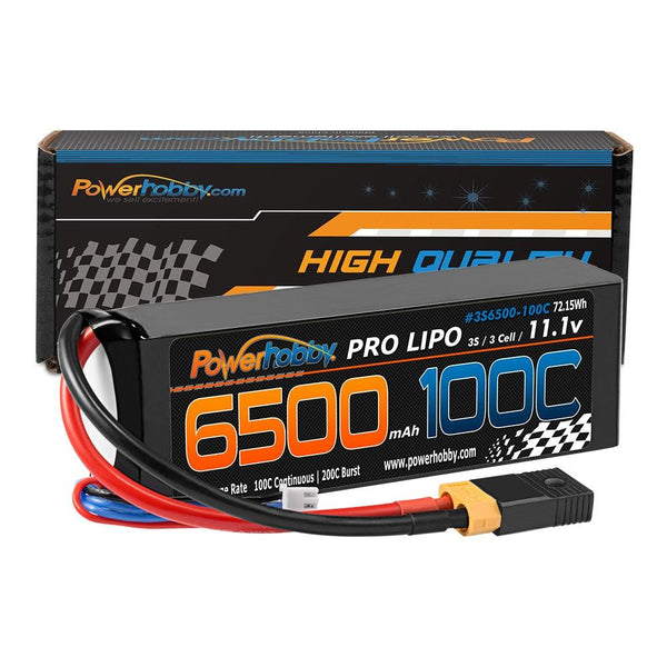 Powerhobby 3S 11.1V 6500mAh 100C Lipo Battery Pack w XT60 + Adapter