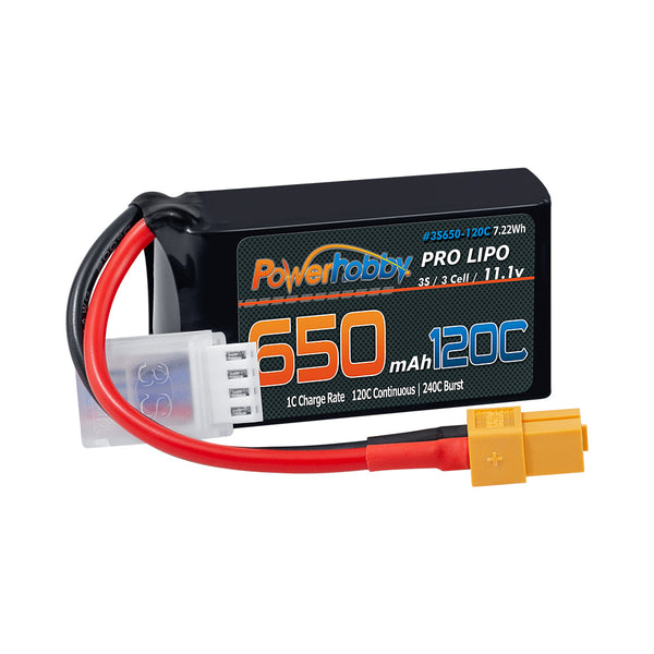 Powerhobby 3S 11.1V 650mAh 120C GRAPHENE  Lipo Battery w XT60 Plug