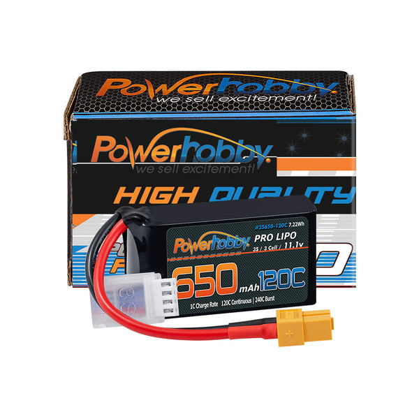 Powerhobby 3S 11.1V 650mAh 120C GRAPHENE  Lipo Battery w XT60 Plug