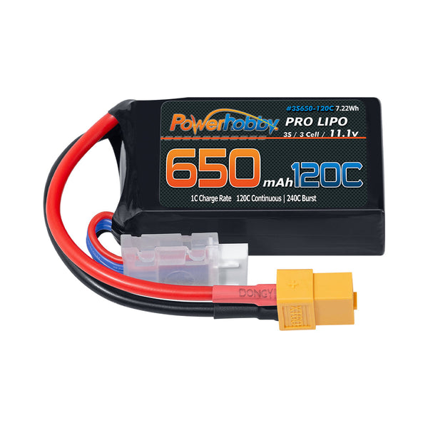 Powerhobby 3S 11.1V 650mAh 120C GRAPHENE  Lipo Battery w XT60 Plug
