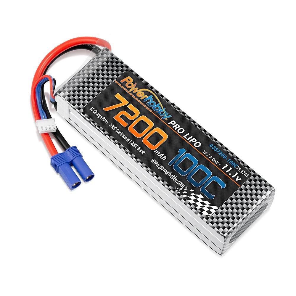 Powerhobby 3S 11.1V 7200MAH 100C-200C lipo Battery w EC5 Plug