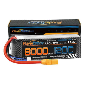 POWERHOBBY 3S 11.4V 8000MAH 120C GRAPHENE + HV LIPO BATTERY W XT90 PLUG