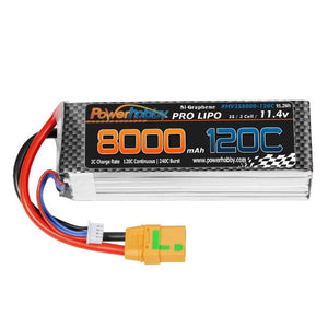 POWERHOBBY 3S 11.4V 8000MAH 120C GRAPHENE + HV LIPO BATTERY W XT90 PLUG