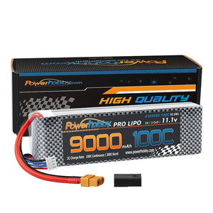 Powerhobby 3S 11.1V 9000mah 100C GRAPHENE Lipo Battery w XT60 + Adapter