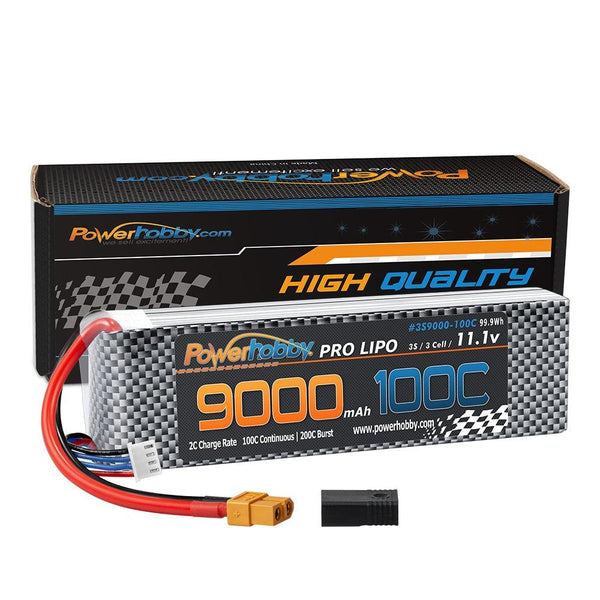 Powerhobby 3S 11.1V 9000mah 100C GRAPHENE Lipo Battery w XT60 + Adapter