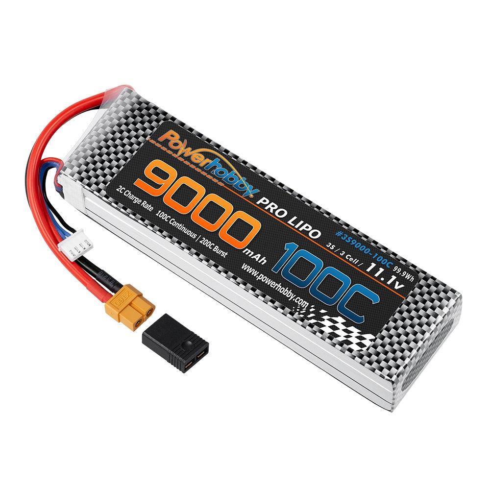 Powerhobby 3S 11.1V 9000mah 100C GRAPHENE Lipo Battery w XT60 + Adapter