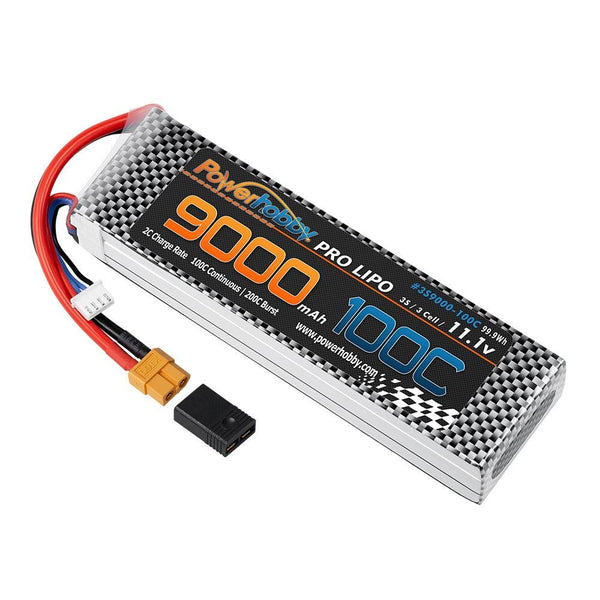 Powerhobby 3S 11.1V 9000mah 100C GRAPHENE Lipo Battery w XT60 + Adapter