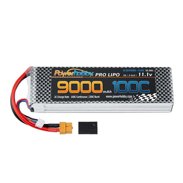 Powerhobby 3S 11.1V 9000mah 100C GRAPHENE Lipo Battery w XT60 + Adapter