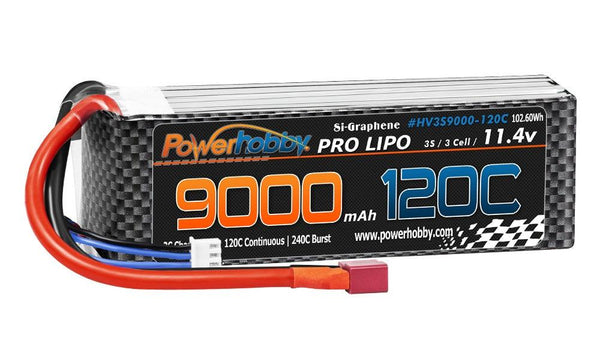 Powerhobby 3S 11.4V 9000mah 120C GRAPHENE + HV Lipo Battery w Deans Plug