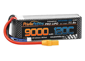 Powerhobby 3S 11.4V 9000mah 120C GRAPHENE + HV Lipo Battery w XT90 Plug