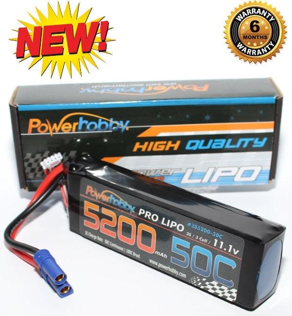 PowerHobby 3S 11.1V 5200mAh 50C Lipo Battery Pack w EC5 Plug 3-Cell