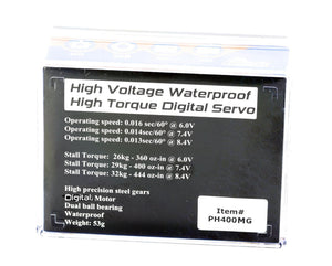 Powerhobby 400MG Waterproof High Torque Steel Gear 29KG Servo Aluminum Case