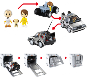 Q VILLAGE Back to the Future Time Machine Part 1 Deluxe Set