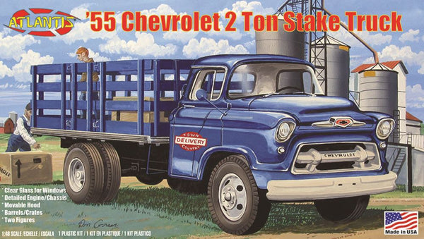 Black Forest® Hobby Supply Co Atlantis Models 1401 1/48 1955 Chevrolet 2-Ton Stake Bed Truck (formerly Revell) — Sci-Fi &