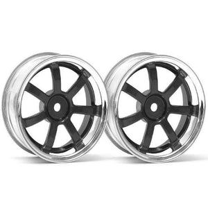 HPI 3323 Rays Gram Lghts 57S-PRO Chrome/Black 6mm Offset Wheels Sprint 2 Nitro 3