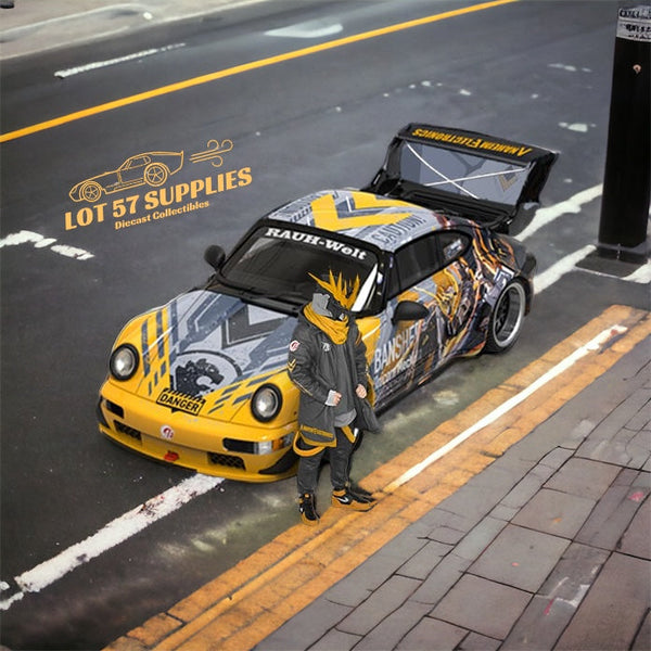 Cool Car Porsche RWB 964 BANSHEE MECHA Livery Figure Version 1:64