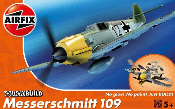Black Forest® Hobby Supply Co Airfix J6001 Quick Build Messerschmitt Bf109 Fighter (Snap) — Military Aircraft Kits > Airfix