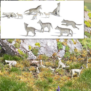 Black Forest® Hobby Supply Co Busch 1193 HO Scale Wolf Pack -- pkg(10) — HO Scale Scenery > Busch