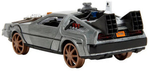 Back to the Future Part III die-cast 1:32 scale "Hollywood Rides" DeLorean Time Machine (railroad) - Echo Six Hobbies