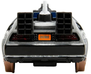 Back to the Future Part III die-cast 1:32 scale "Hollywood Rides" DeLorean Time Machine (railroad) - Echo Six Hobbies