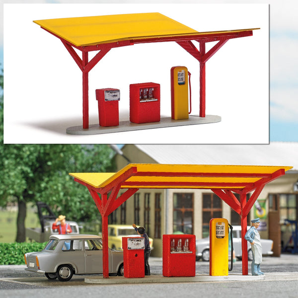 Busch 1917 HO Scale Minol Gas Station Laser-Cut Kit