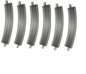 Bachmann 44580 HO Scale E-Z Train Track Silver/Gray 18" Radius Curved 24 pcs