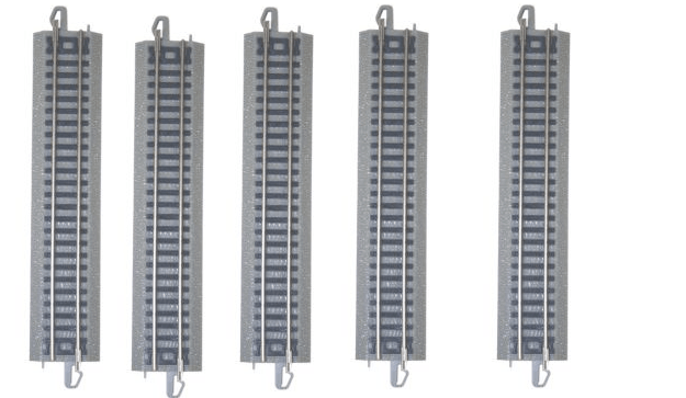 Bachmann 44881 N Scale E-Z Train Track Silver/Gray 5" Straight Track 10 Pcs