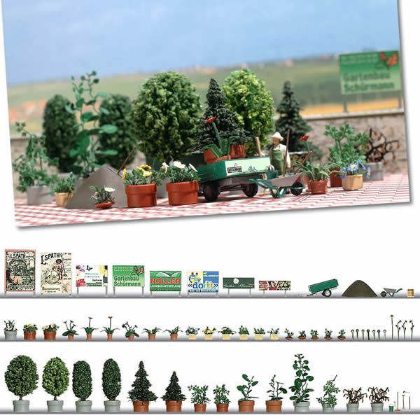 Black Forest® Hobby Supply Co Busch 1211 HO Scale Garden Detail Set - Kit — HO Scale Scenery > Busch
