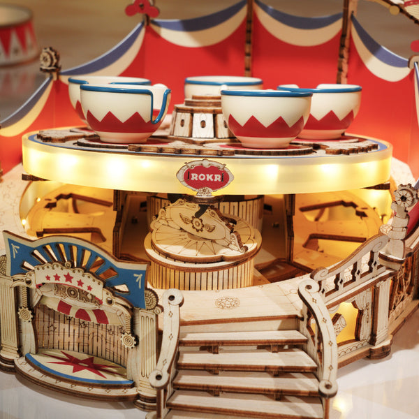 ROKR - Tilt-A-Whirl DIY Music Box 3D Wooden Puzzle EA04