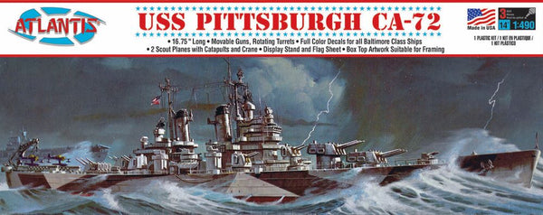 Black Forest® Hobby Supply Co Atlantis Models 457 1/490 USS Pittsburgh CA72 Heavy Cruiser (formerly Revell) — Sci-Fi & Pop