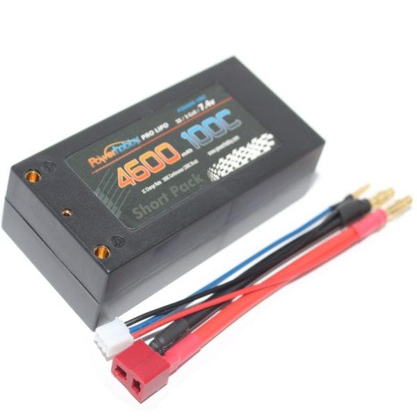 PowerHobby 2S 7.4V 4600mAh 100C Shorty Lipo Battery w 4mm Bullet Connectors