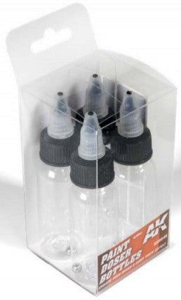 Black Forest® Hobby Supply Co AK Interactive 9046 Paint Doser 30ml Bottles w/Shaker Ball (4) — Glues, Paints, Tools > AK