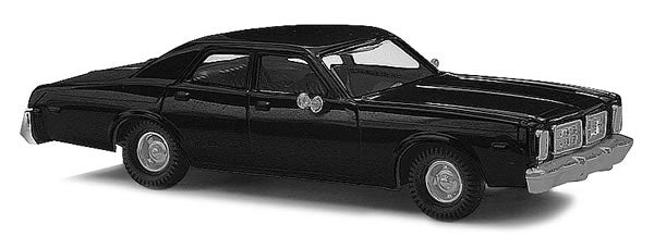 Black Forest® Hobby Supply Co Busch 89120 HO Scale 1976 Dodge Monaco Sedan - Assembled -- Black — HO Scale Vehicles > Busch