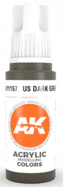 Black Forest® Hobby Supply Co AK Interactive 11157 US Dark Green 3G Acrylic Paint 17ml Bottle — Glues, Paints, Tools > AK