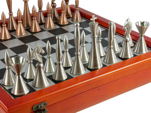 Little Shop of Magic Chess Set - Brass Art Deco with Cherry Stained Chest — Board Game