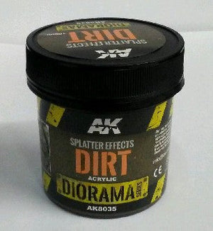 Black Forest® Hobby Supply Co AK Interactive 8035 Diorama Series: Splatter Effects Dirt Acrylic 100ml Bottle — Glues,