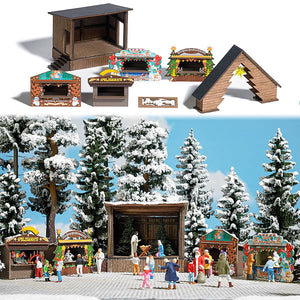 Black Forest® Hobby Supply Co Busch 1183 HO Scale Romantic Christmas Market -- Kit — HO Scale Scenery > Busch