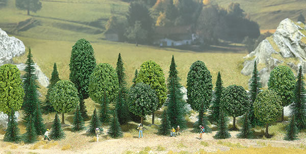 Black Forest® Hobby Supply Co Busch 6490 A Scale Mixed Forest Trees pkg(35) -- 10 Deciduous — All Scale Scenery > Busch