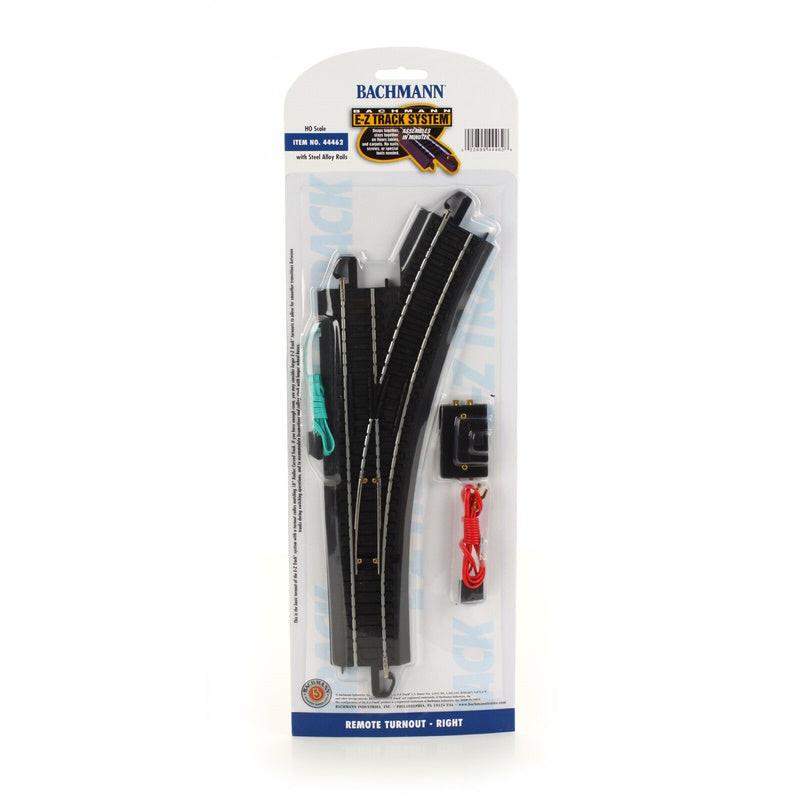 PowerHobby BACHMANN BAC44462 E-Z TRACK HO REMOTE RIGHT HAND SWITCH steel alloy roadbed