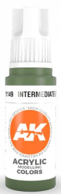 Black Forest® Hobby Supply Co AK Interactive 11149 Intermediate Green 3G Acrylic Paint 17ml Bottle — Glues, Paints, Tools >