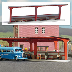 Busch 1377 HO Scale Bus Station Laser-Cut Kit