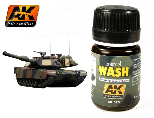 Black Forest® Hobby Supply Co AK Interactive 75 NATO Vehicle Wash Enamel Paint 35ml Bottle — Glues, Paints, Tools > AK