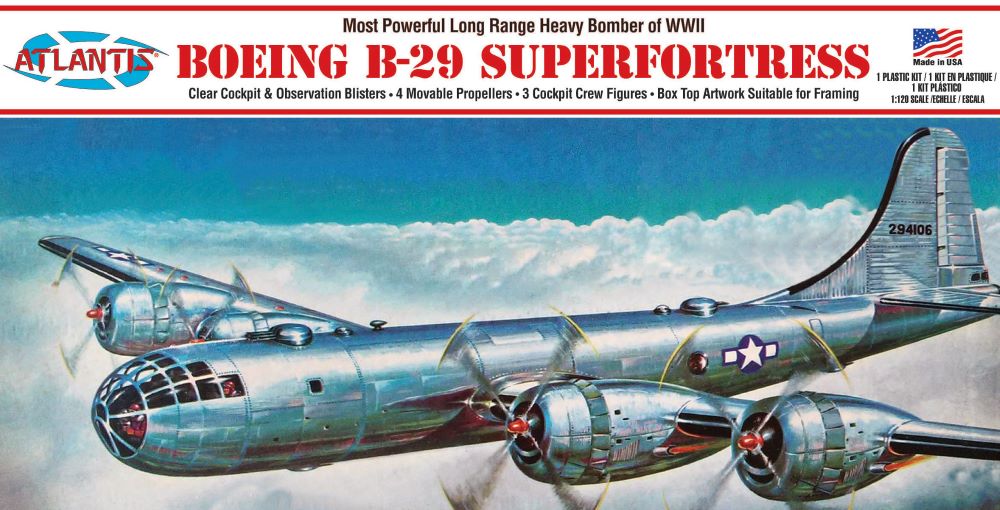Black Forest® Hobby Supply Co Atlantis Models 208 1/120 WWII B29 Superfortress Long Range Heavy Bomber (former — Sci-Fi &