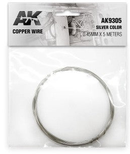Black Forest® Hobby Supply Co AK Interactive 9305 Copper Wire 0.45mm x 5 meters (Silver) — Paints, Tools, Supplies > AK